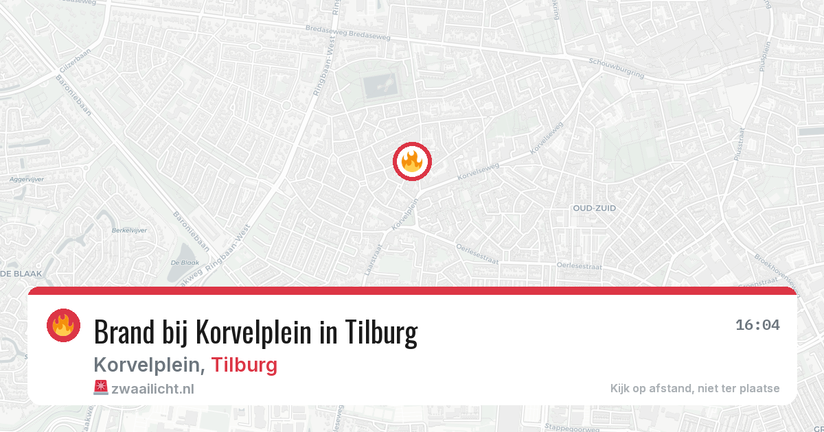 Brand bij Korvelplein in Tilburg — 30 mrt 2026
