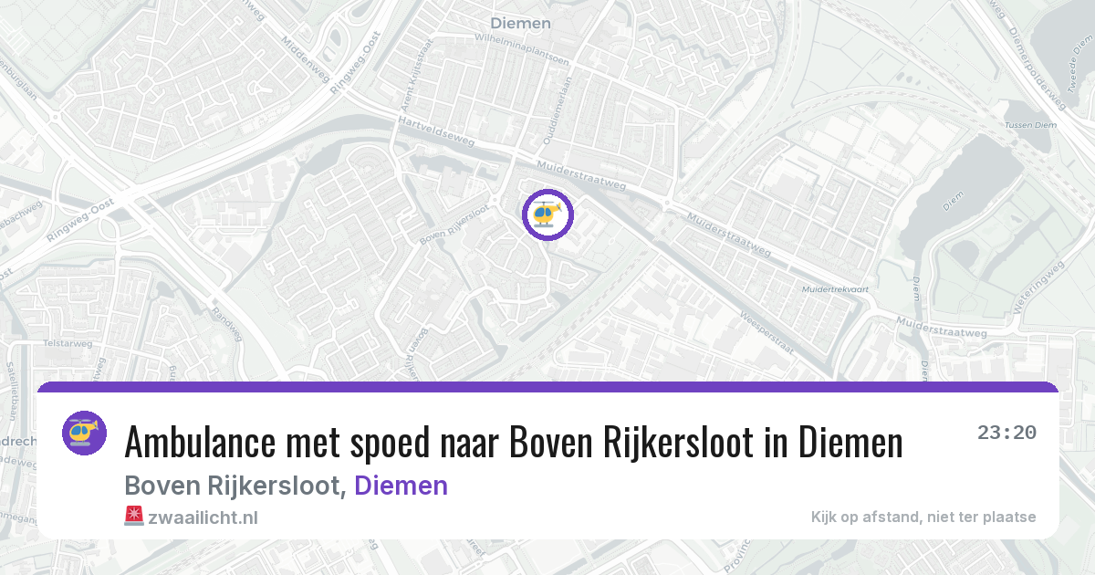 Ambulance met spoed naar Boven Rijkersloot in Diemen — 10 mrt 2026