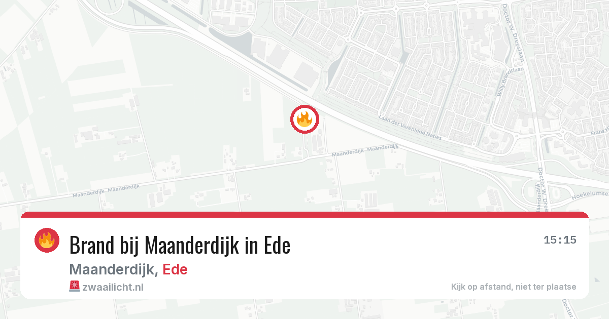 Brand bij Maanderdijk in Ede — 9 jun 2026