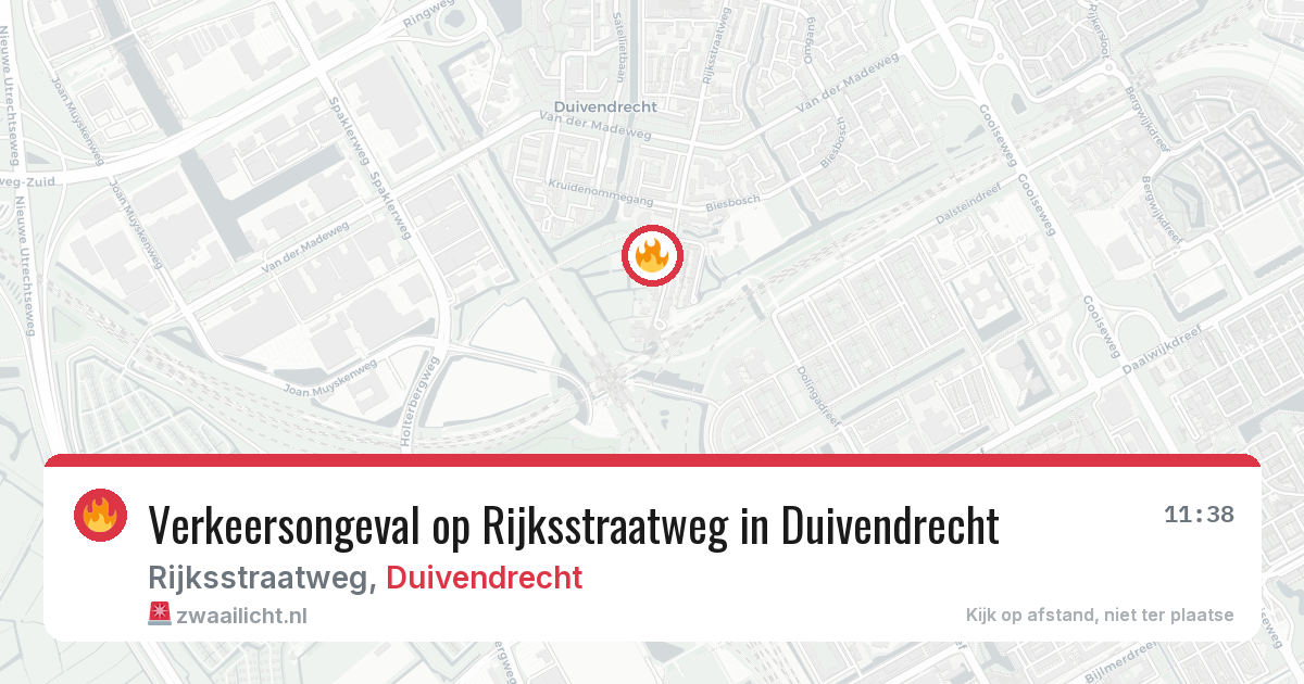 Verkeersongeval op Rijksstraatweg in Duivendrecht — 25 jun 2026