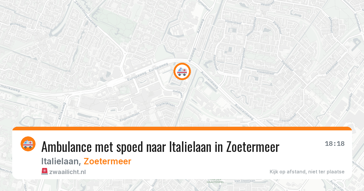 Ambulance met spoed naar Italielaan in Zoetermeer — 17 apr 2026