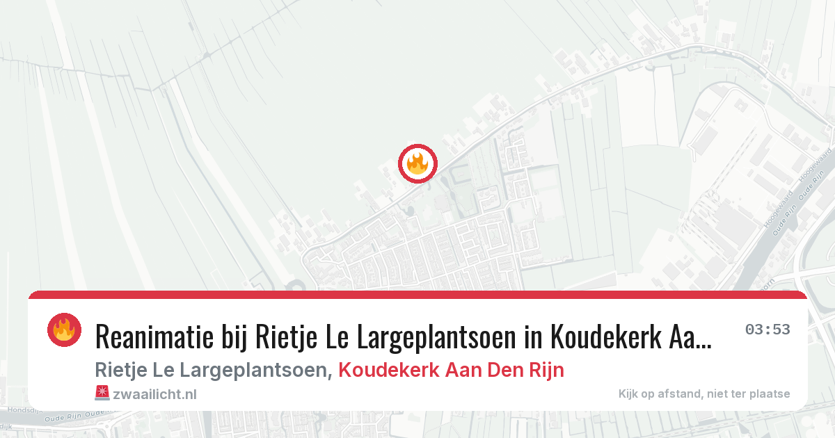 Reanimatie bij Rietje Le Largeplantsoen in Koudekerk Aan Den Rijn — 6 apr 2026