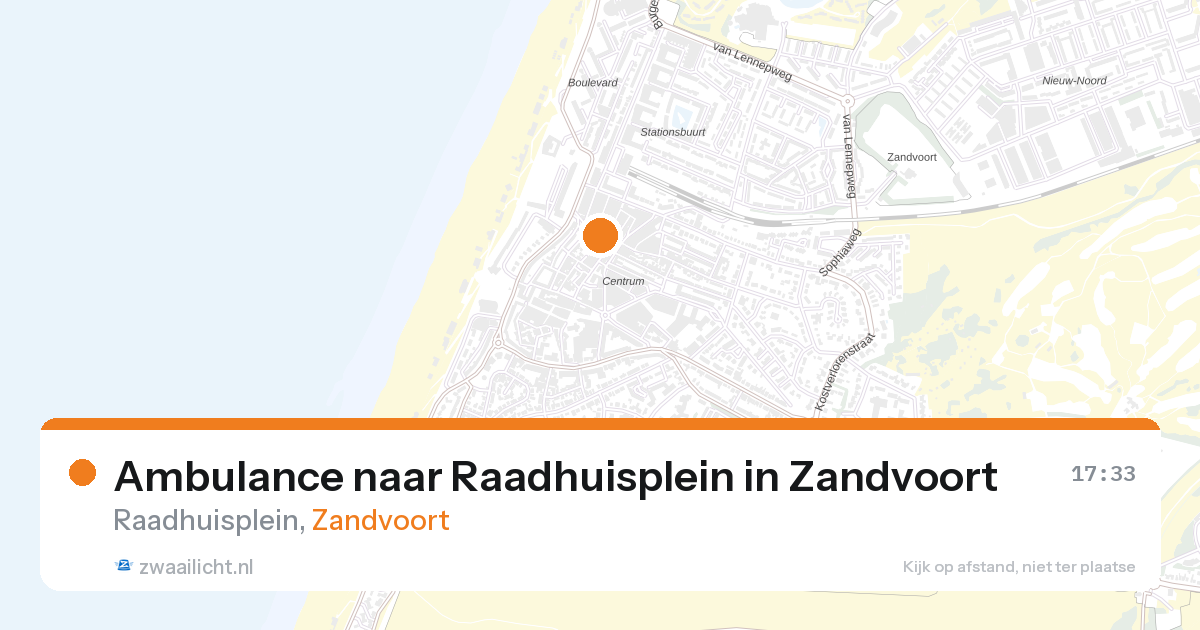 Ambulance naar Raadhuisplein in Zandvoort — 26 aug 2026