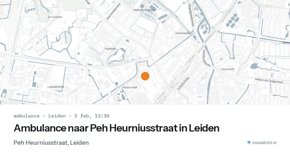 Ambulance naar Peh Heurniusstraat in Leiden — 5 feb 2026