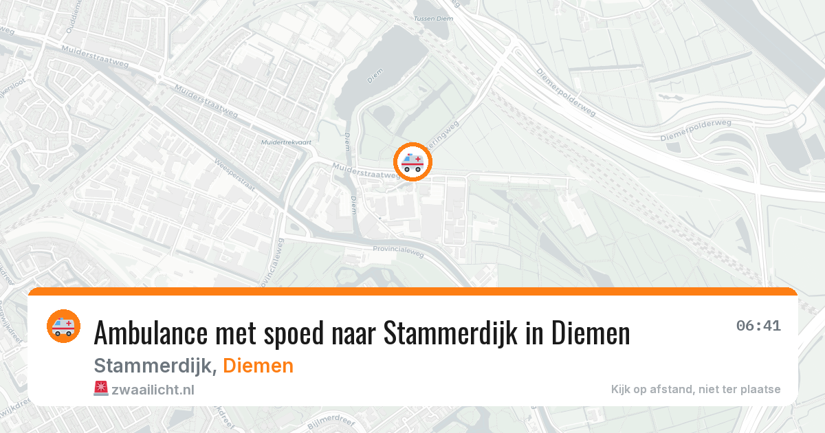Ambulance met spoed naar Stammerdijk in Diemen — 1 aug 2026