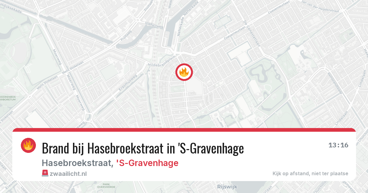 Brand bij Hasebroekstraat in 'S-Gravenhage — 28 apr 2026