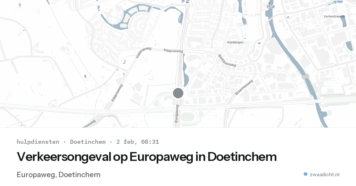 Verkeersongeval op Europaweg in Doetinchem — 2 feb 2026