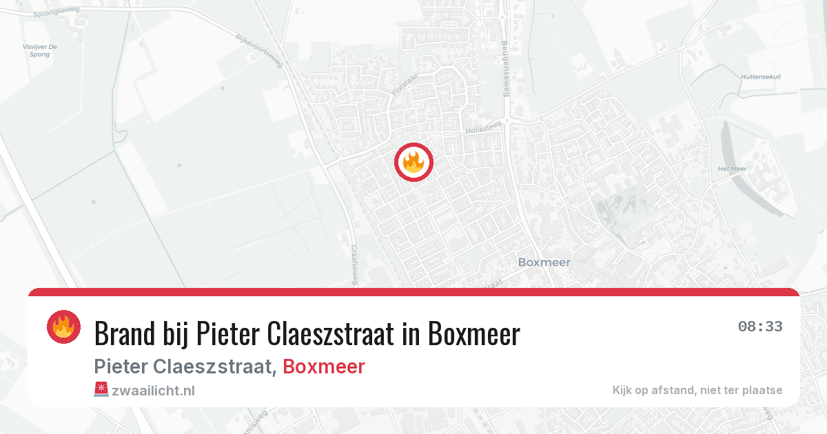 Brand bij Pieter Claeszstraat in Boxmeer — 21 apr 2026