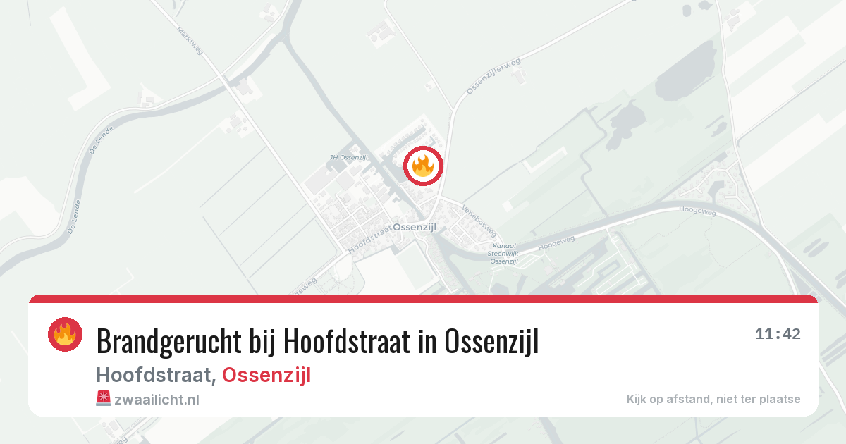 Brandgerucht bij Hoofdstraat in Ossenzijl — 3 mrt 2026