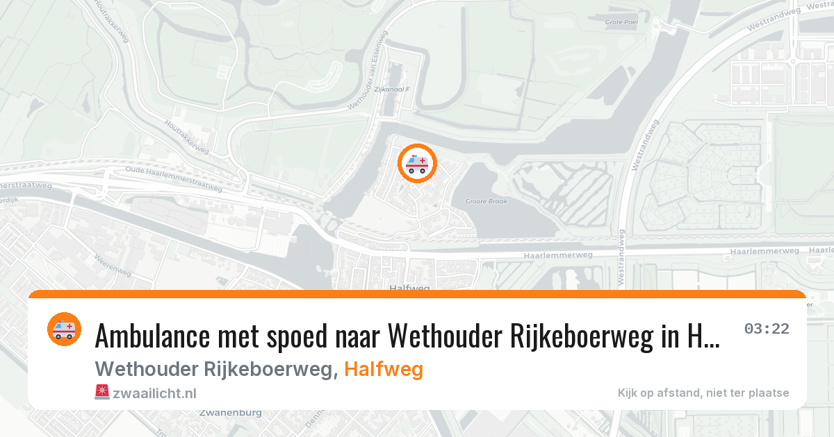 Ambulance met spoed naar Wethouder Rijkeboerweg in Halfweg — 27 apr 2026