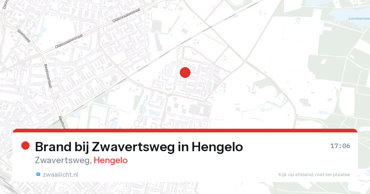 Brand bij Zwavertsweg in Hengelo — 26 aug 2026