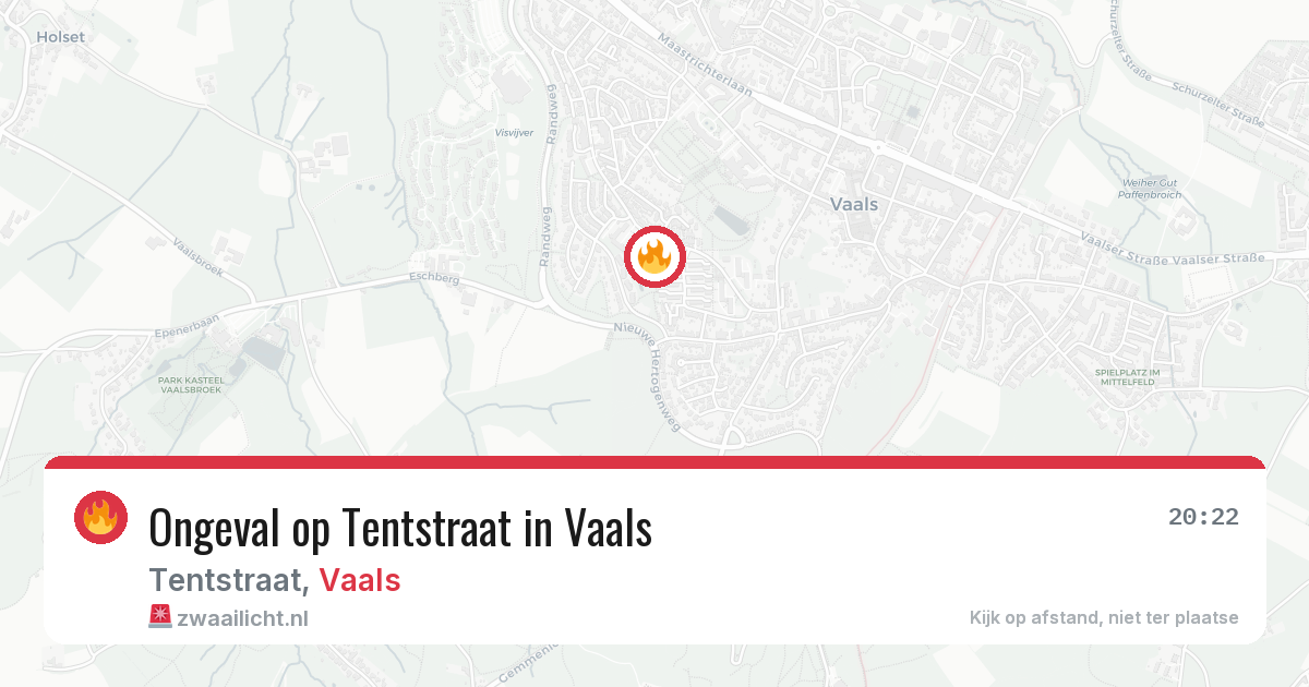 Ongeval op Tentstraat in Vaals — 21 jul 2026