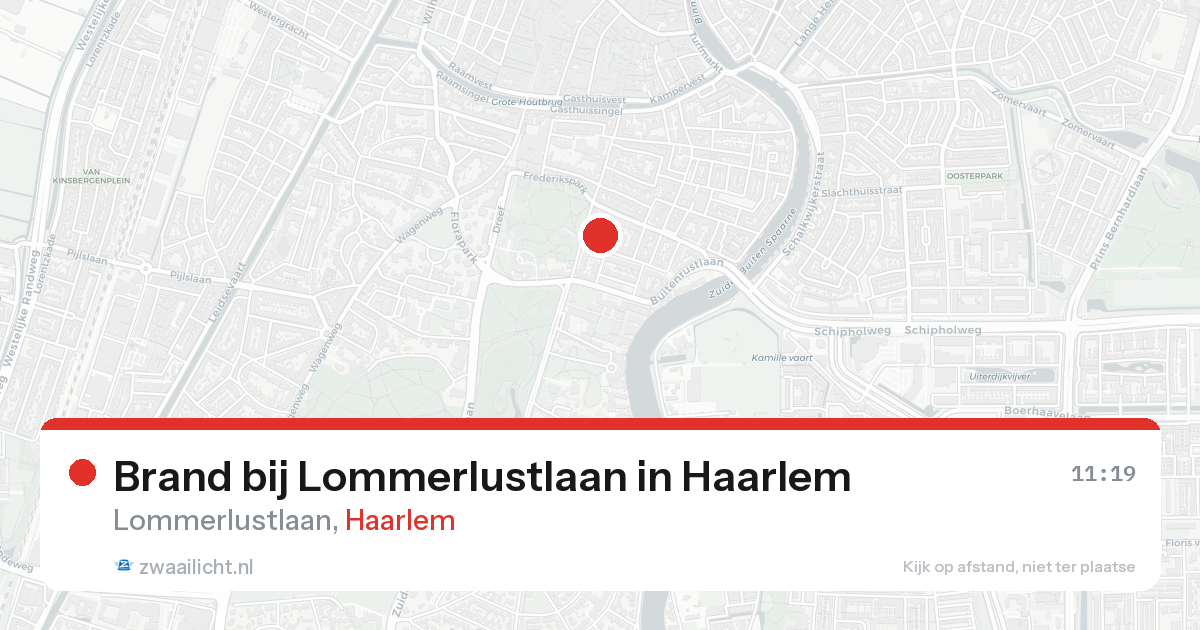 Brand bij Lommerlustlaan in Haarlem — 19 aug 2026