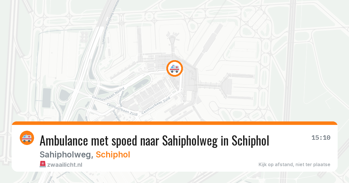 Ambulance met spoed naar Sahipholweg in Schiphol — 30 jun 2026