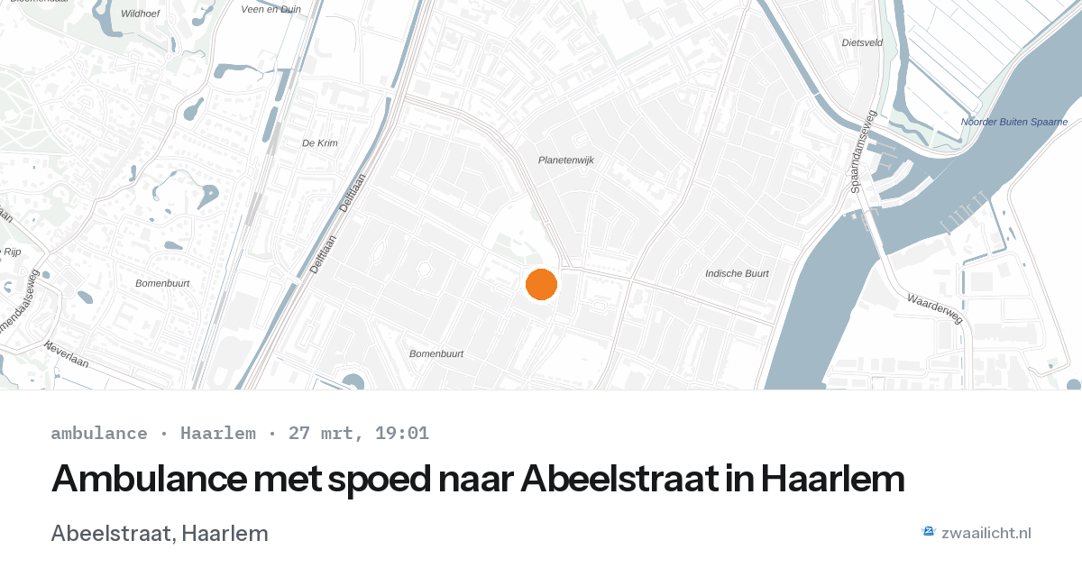 Ambulance met spoed naar Abeelstraat in Haarlem — 27 mrt 2026