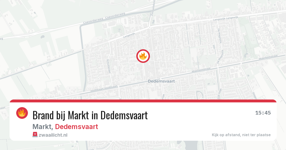 Brand bij Markt in Dedemsvaart — 12 jun 2026