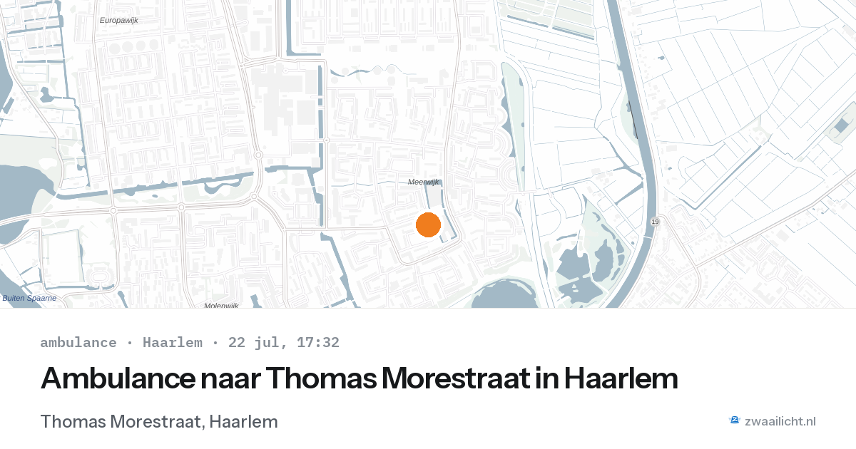 Ambulance naar Thomas Morestraat in Haarlem — 22 jul 2026