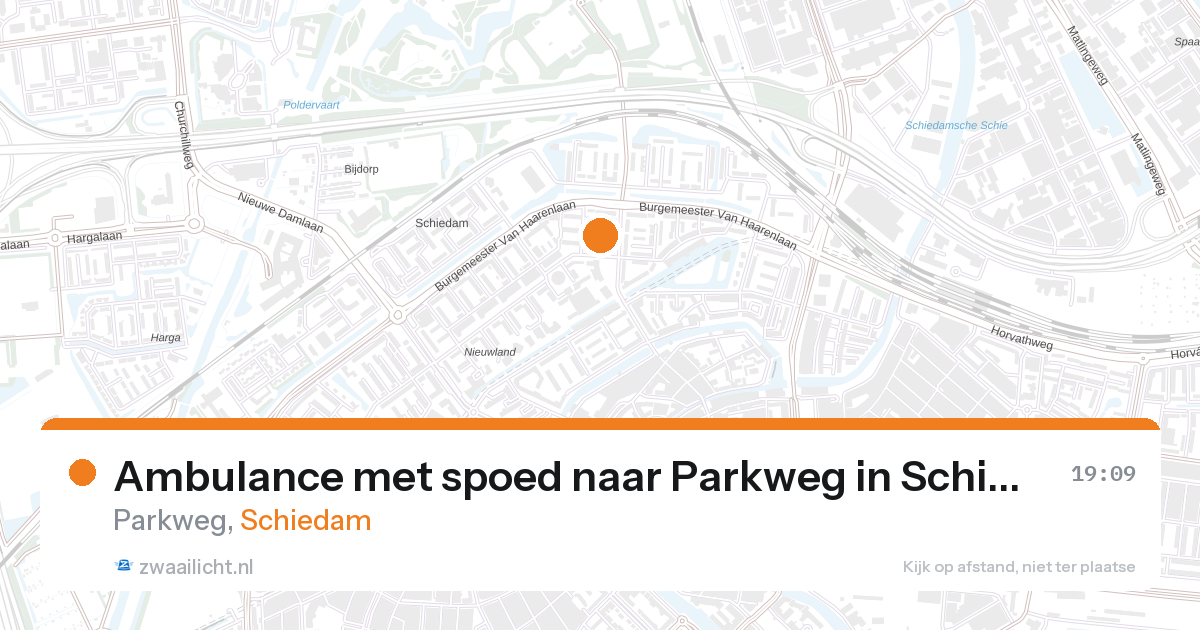 Ambulance met spoed naar Parkweg in Schiedam — 17 jul 2026