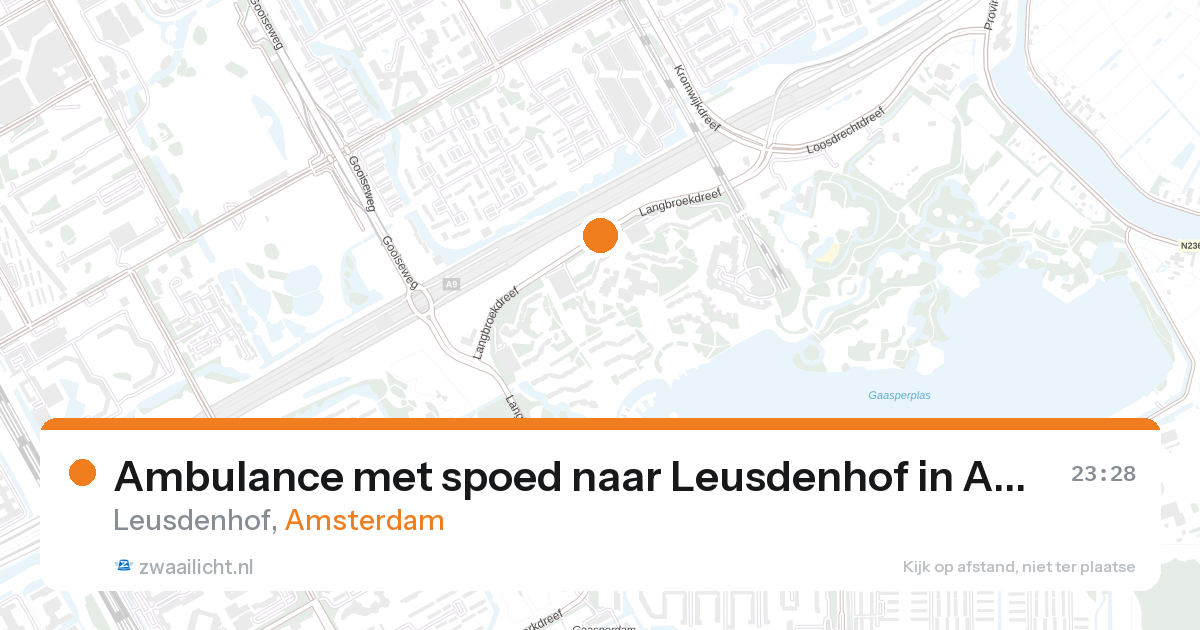 Ambulance met spoed naar Leusdenhof in Amsterdam — 25 aug 2026