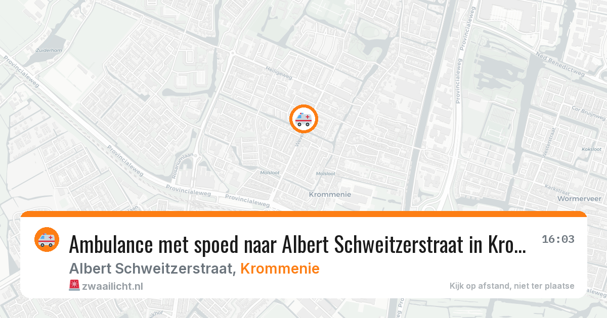 Ambulance met spoed naar Albert Schweitzerstraat in Krommenie — 5 aug 2026