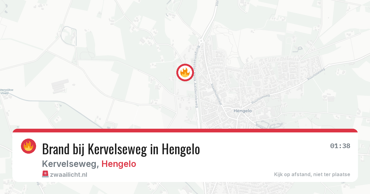 Brand bij Kervelseweg in Hengelo — 8 mei 2026