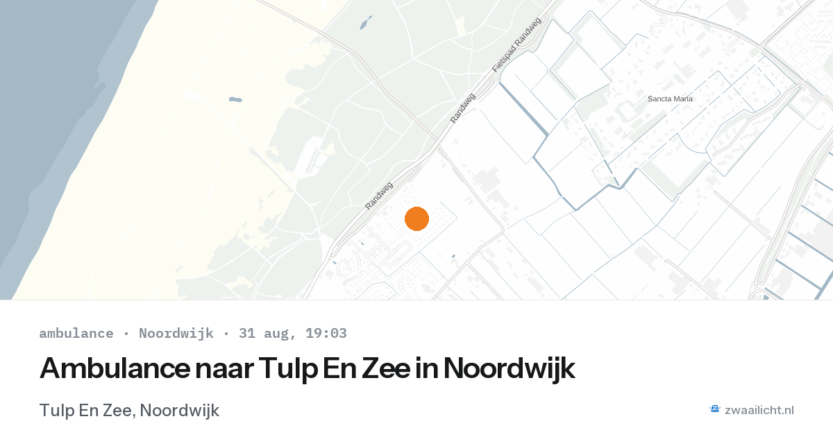 Ambulance naar Tulp En Zee in Noordwijk — 31 aug 2026