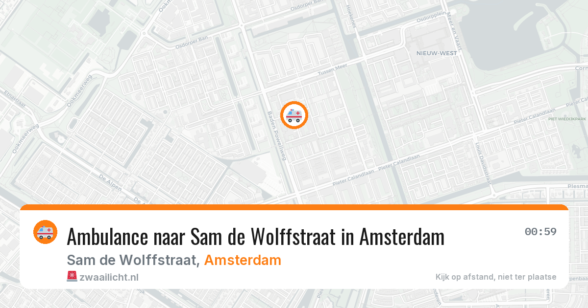 Ambulance naar Sam de Wolffstraat in Amsterdam — 25 apr 2026