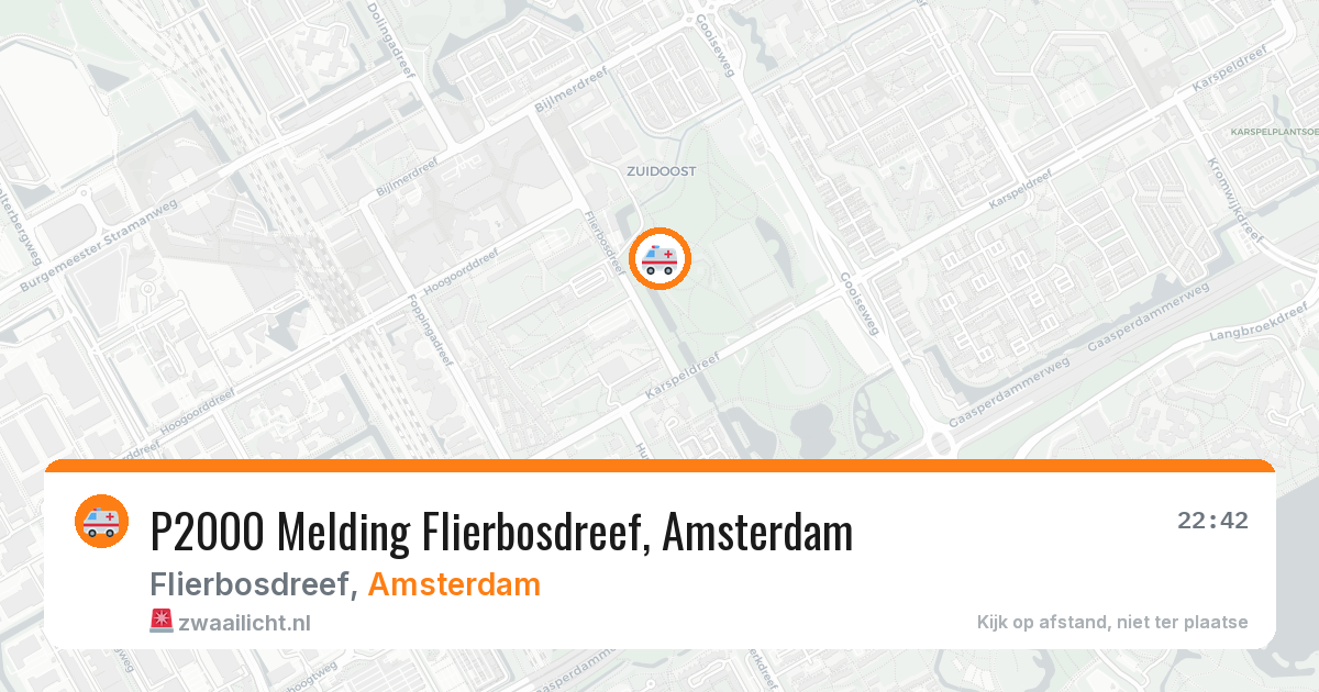 P2000 Melding Flierbosdreef, Amsterdam — 1 mei 2026