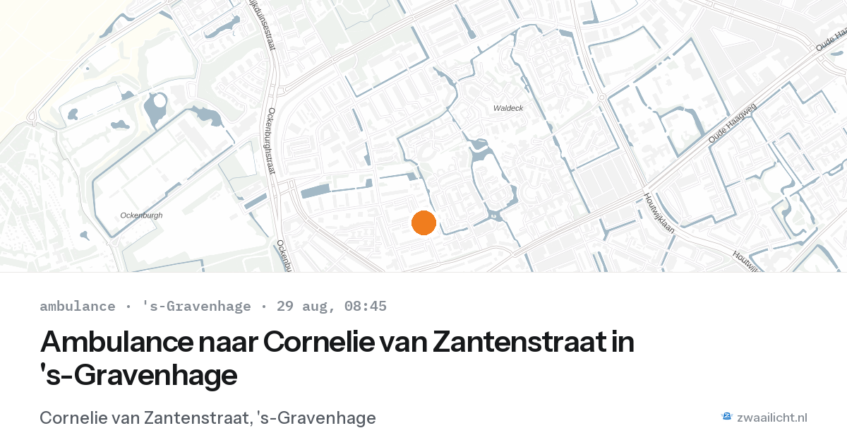Ambulance naar Cornelie van Zantenstraat in 's-Gravenhage — 29 aug 2026
