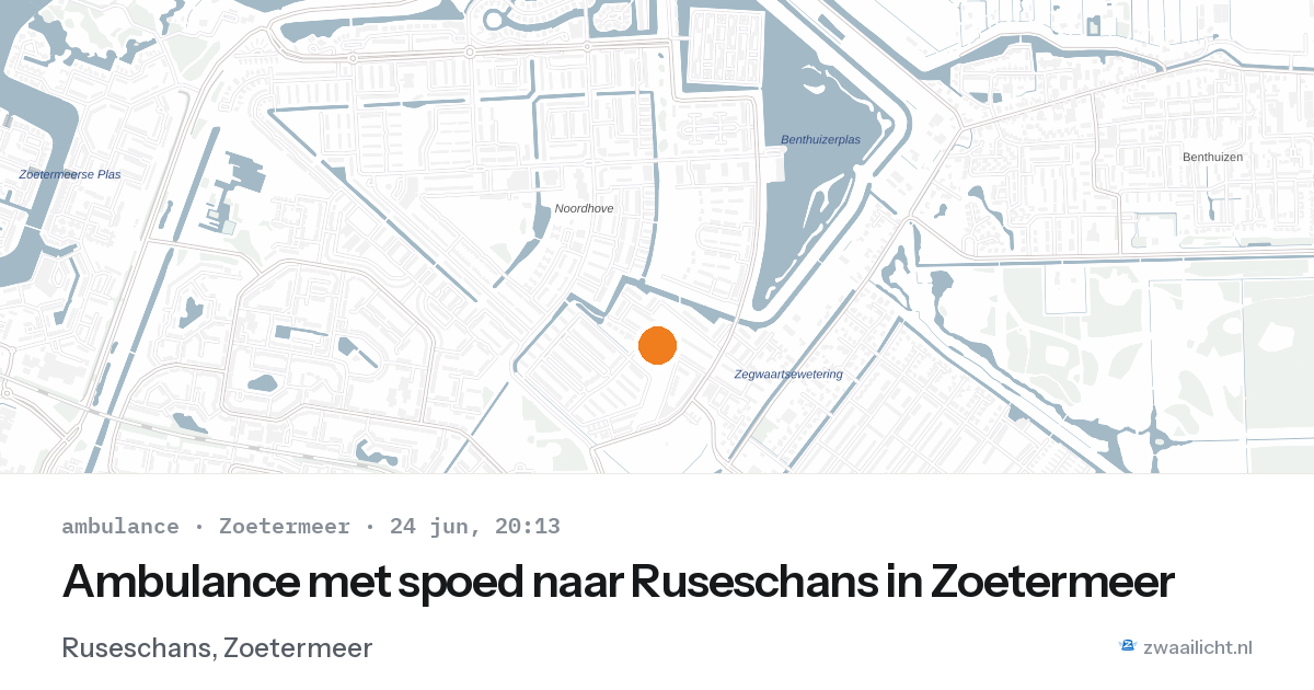 Ambulance met spoed naar Ruseschans in Zoetermeer — 24 jun 2026