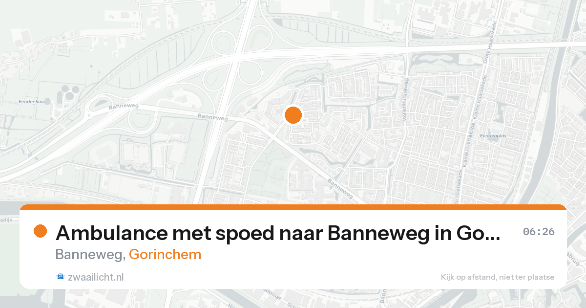 Ambulance met spoed naar Banneweg in Gorinchem — 15 aug 2026
