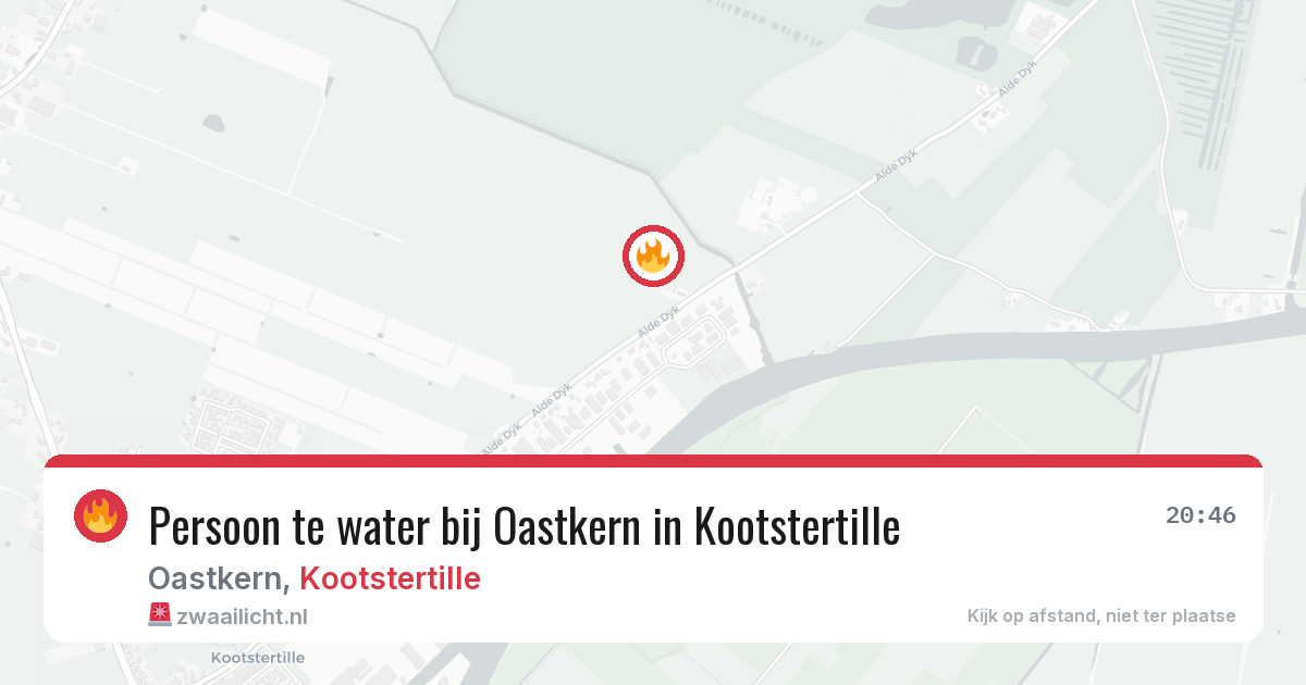 Persoon te water bij Oastkern in Kootstertille — 27 apr 2026