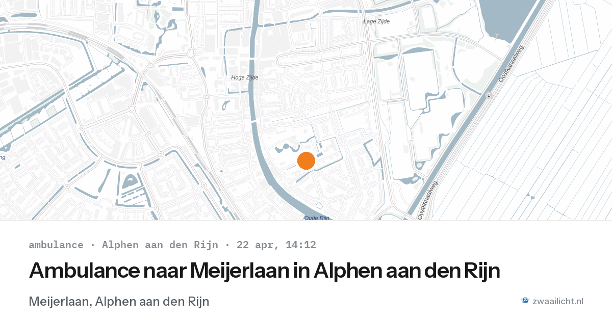 Ambulance naar Meijerlaan in Alphen aan den Rijn — 22 apr 2026