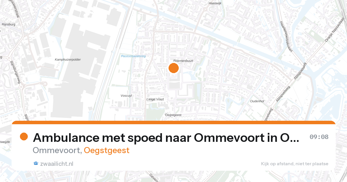Ambulance met spoed naar Ommevoort in Oegstgeest — 28 aug 2026