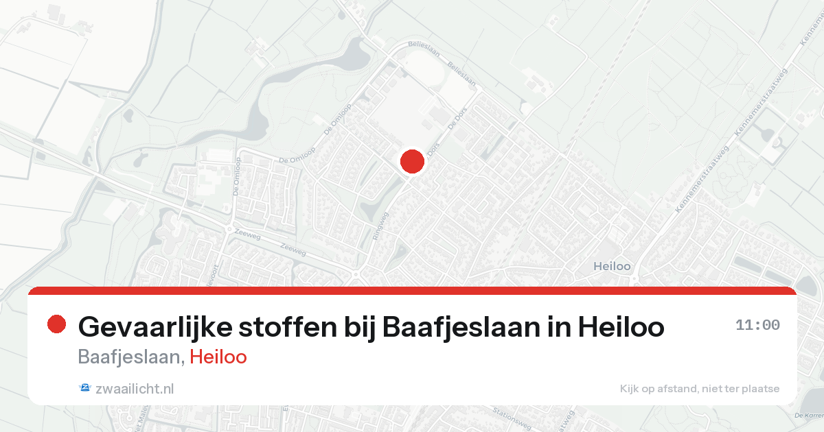 Gevaarlijke stoffen bij Baafjeslaan in Heiloo — 20 mei 2026