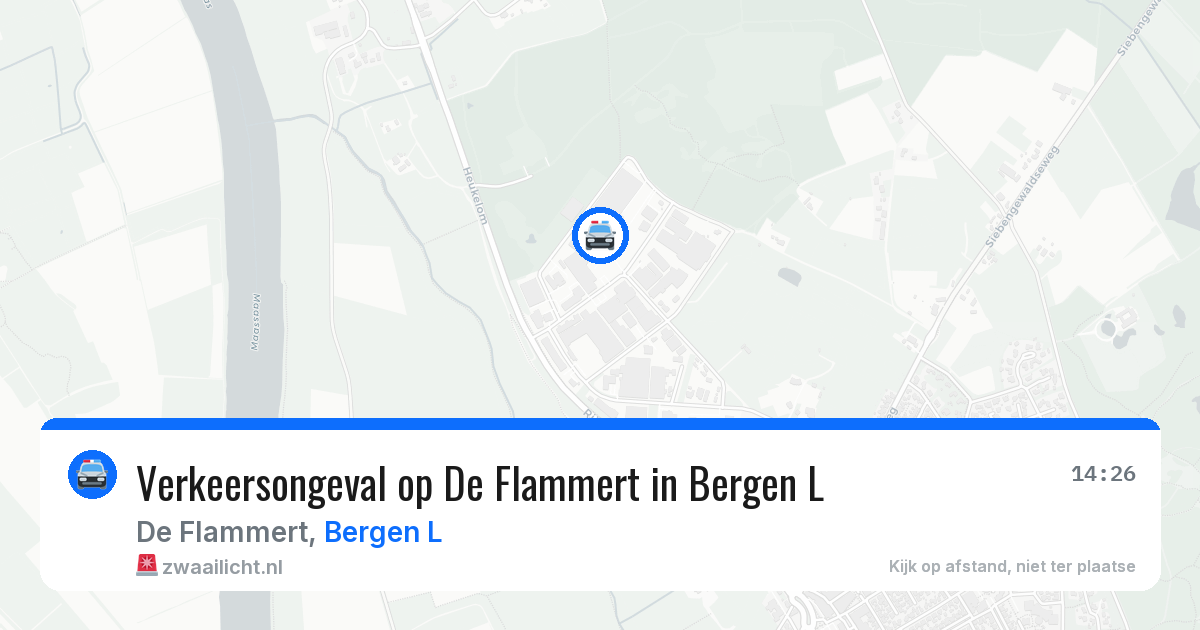 Verkeersongeval op De Flammert in Bergen L — 26 jan 2026