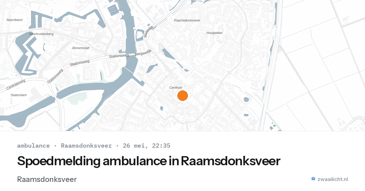 Spoedmelding ambulance in Raamsdonksveer — 26 mei 2026