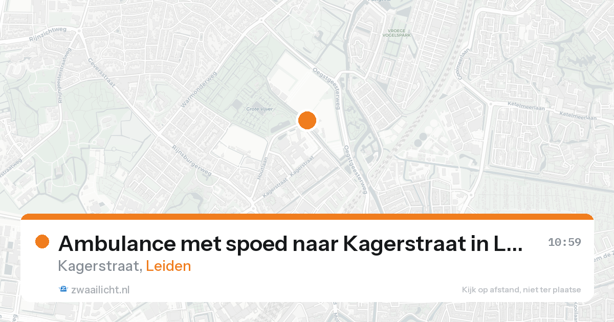 Ambulance met spoed naar Kagerstraat in Leiden — 12 jun 2026