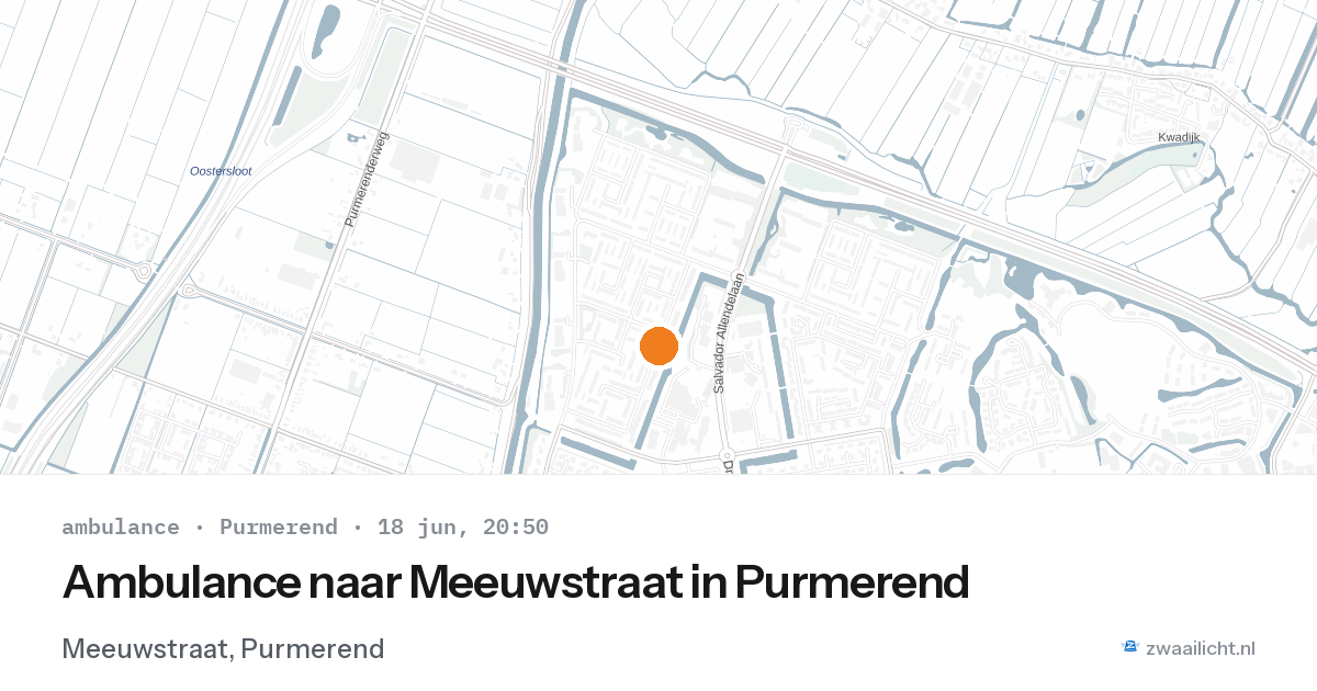 Ambulance naar Meeuwstraat in Purmerend — 18 jun 2026