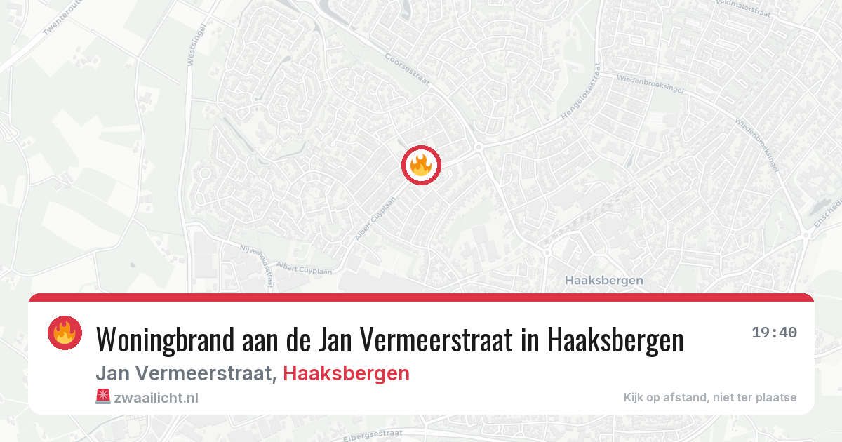 Woningbrand aan de Jan Vermeerstraat in Haaksbergen — 12 jun 2026