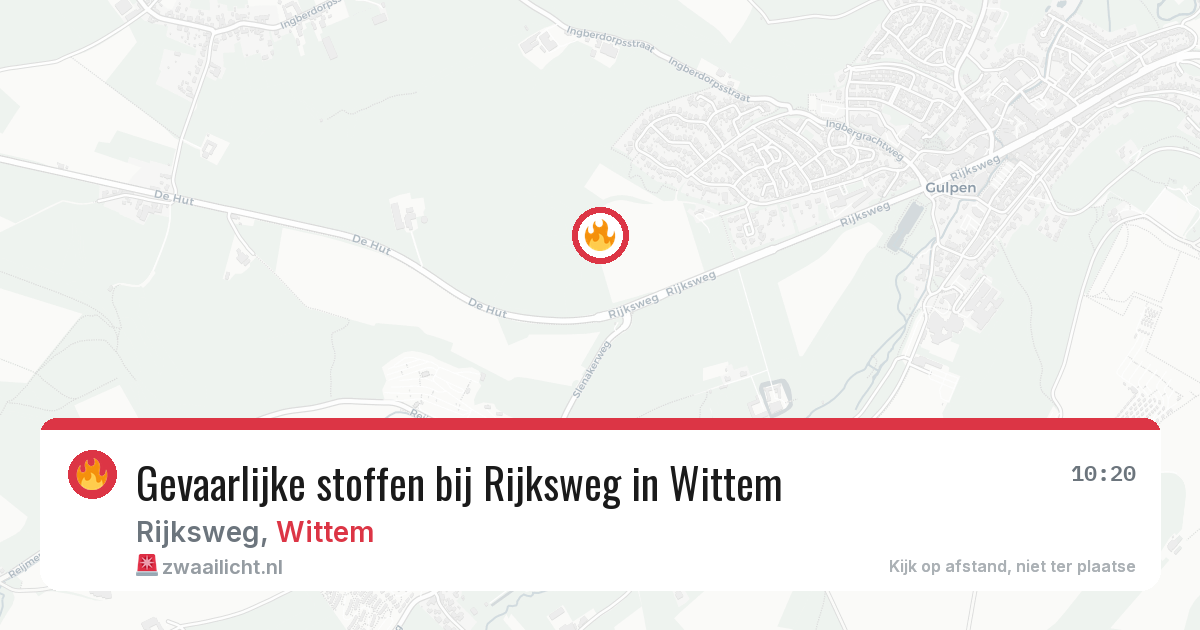 Gevaarlijke stoffen bij Rijksweg in Wittem — 10 feb 2026