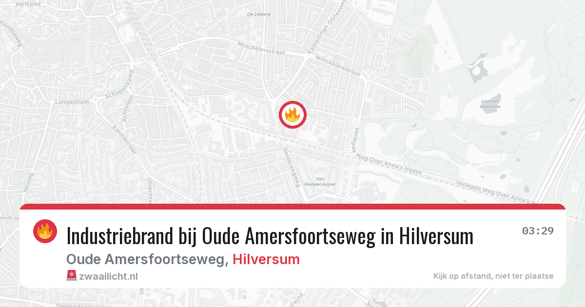 Industriebrand bij Oude Amersfoortseweg in Hilversum — 31 mei 2026