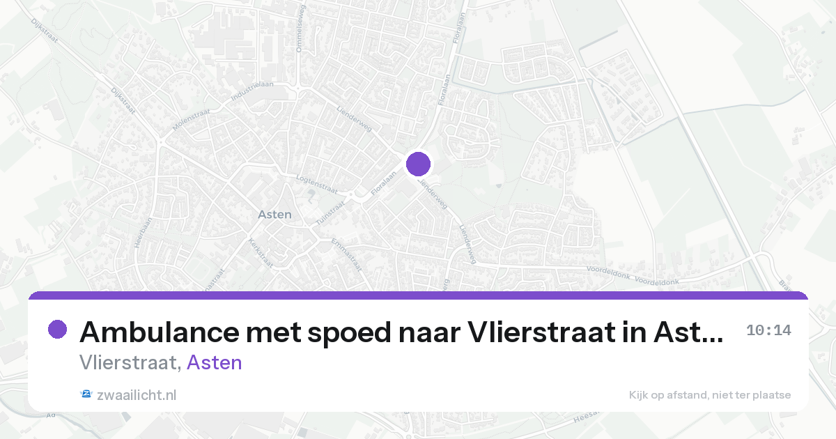 Ambulance met spoed naar Vlierstraat in Asten — 18 aug 2026