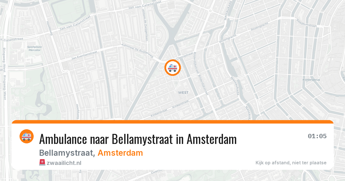 Ambulance naar Bellamystraat in Amsterdam — 10 jun 2026