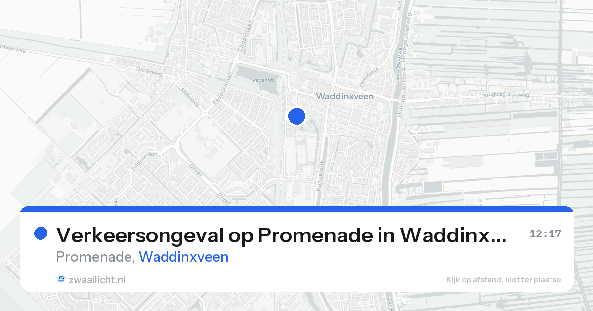 Verkeersongeval op Promenade in Waddinxveen — 25 aug 2026