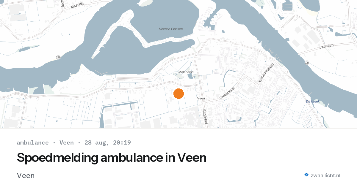 Spoedmelding ambulance in Veen — 28 aug 2026