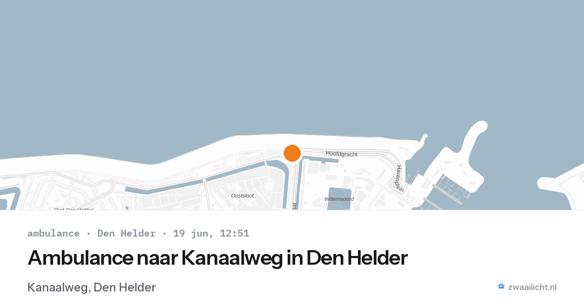 Ambulance naar Kanaalweg in Den Helder — 19 jun 2026