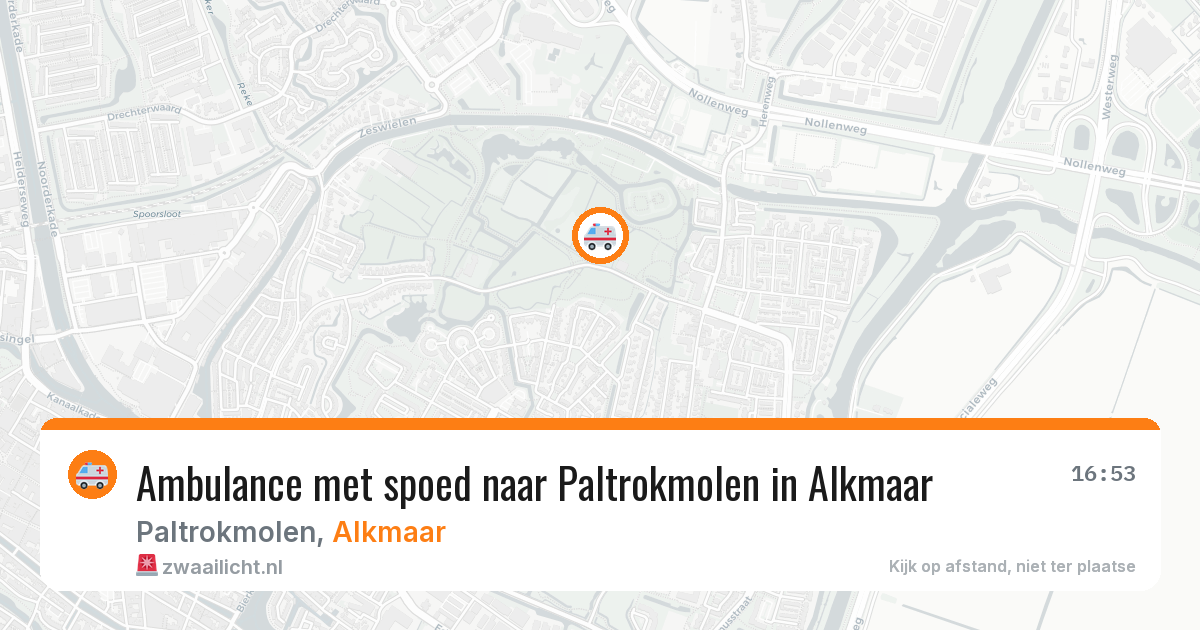 Ambulance met spoed naar Paltrokmolen in Alkmaar — 18 apr 2026
