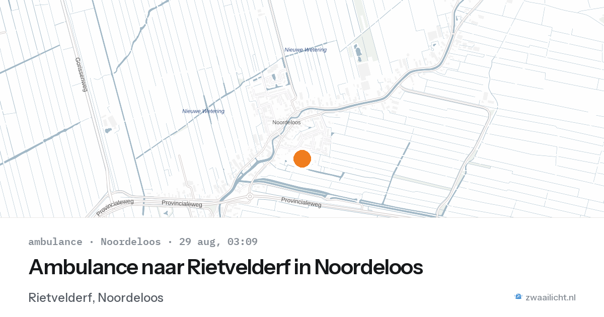 Ambulance naar Rietvelderf in Noordeloos — 29 aug 2026