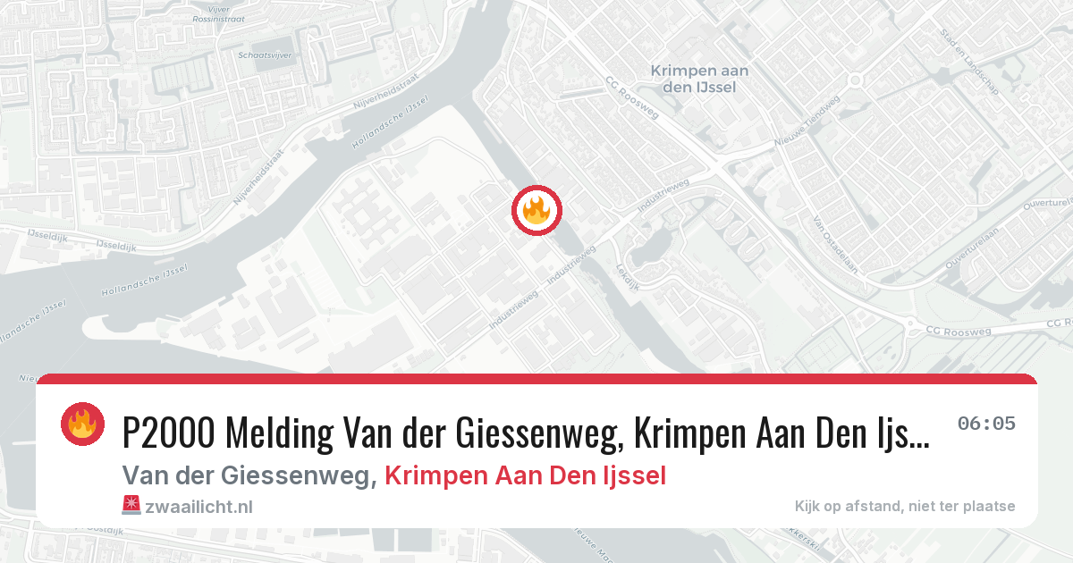P2000 Melding Van der Giessenweg, Krimpen Aan Den Ijssel — 17 jun 2026
